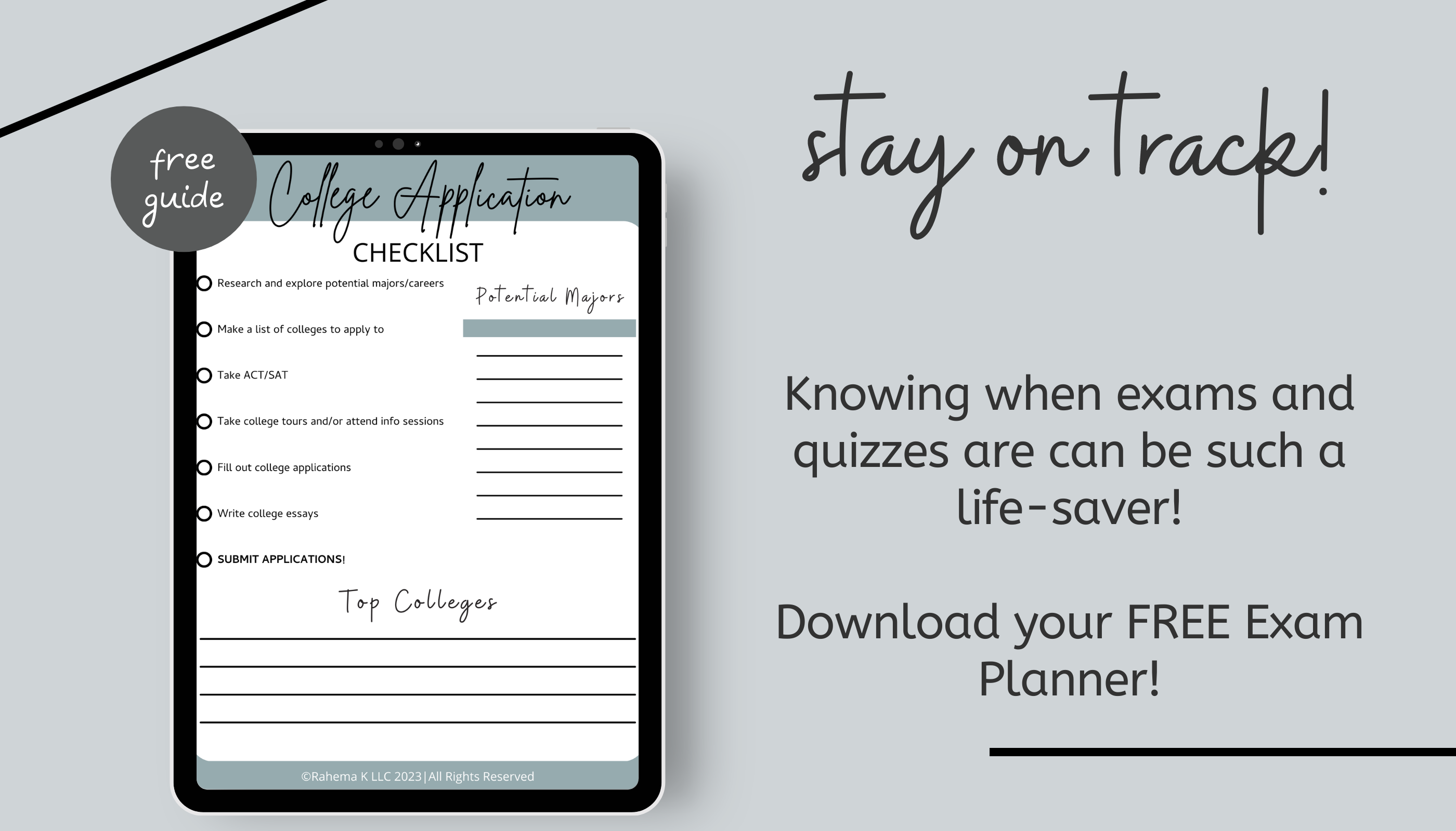 college application checklist